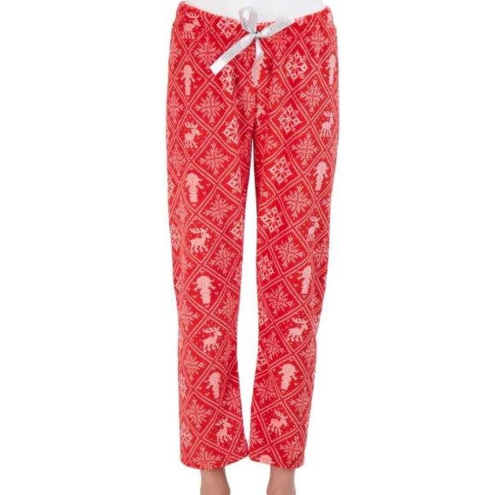 NWT NYC UNDERGROUND HOLIDAY PLUSH LOUNGE PANTS – Red Winter – M